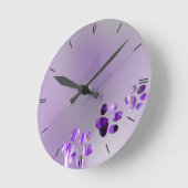 Horloge Ronde Paw Violette (Angle)