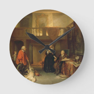 Horloge Ronde Payant le dîme (huile sur le panneau)