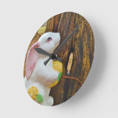 Horloge Ronde Pays Lapin de Pâques (Angle)