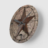 Horloge Ronde Pays occidental rustique Primitif Texas Star (Angle)