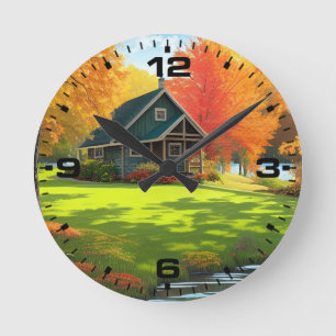 Horloge Ronde Paysage avec arrière-plan naturel-46156