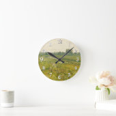 Horloge Ronde Paysage de prairie étendu avec oies (Maison)
