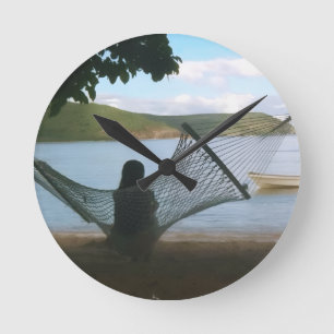 Horloge Ronde Paysage de rêve de la plage des Fidji