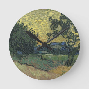Horloge Ronde Paysage de Van Gogh au crépuscule