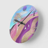 Horloge Ronde Paysage des fleurs du printemps (Angle)