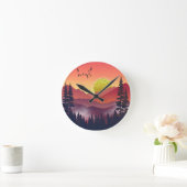 Horloge Ronde Paysage des monts Crimson (Maison)