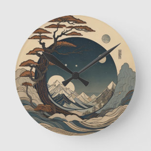 Horloge Ronde Paysage du Japon