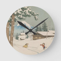 Paysage hivernal japonais - carte magnétique
