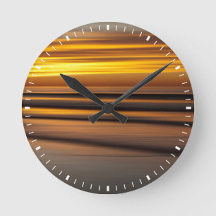 Horloge Ronde Paysage marin abstrait au coucher du soleil, CA