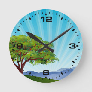 Horloge Ronde Paysage Naturel Paysage Paysage