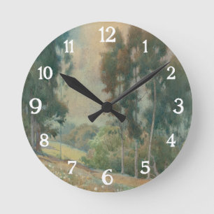 Horloge Ronde Paysage printanier (1911) Paysage d'aquarelle serè