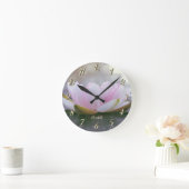 Horloge Ronde Paysage rose lotus, Zen (Maison)