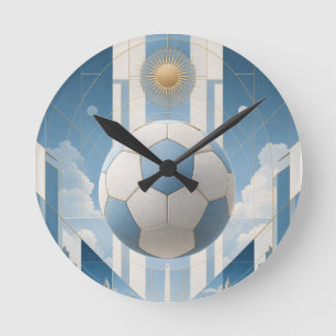 Horloge Ronde Paysage urbain de la ville de football géométrique