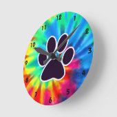 Horloge Ronde Peace, love, dog; pavprint (Angle)