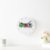 Horloge Ronde Peace Love Immobilier (Maison)