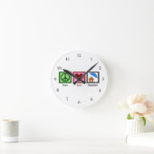 Horloge Ronde Peace Love Insurance (Maison)