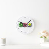 Horloge Ronde Peace Love Tennis (Maison)