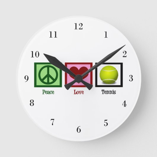 Horloge Ronde Peace Love Tennis (Recto)