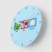 Horloge Ronde Peace Love Volley (Angle)