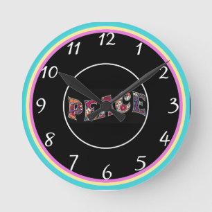 Horloge Ronde Peace Wall Clock