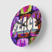 Horloge Ronde Peace Wall Clock (Angle)
