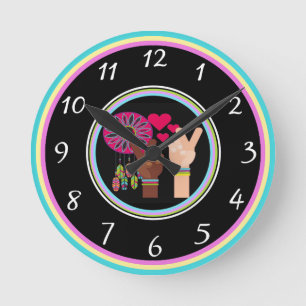 Horloge Ronde Peace Wall Clock