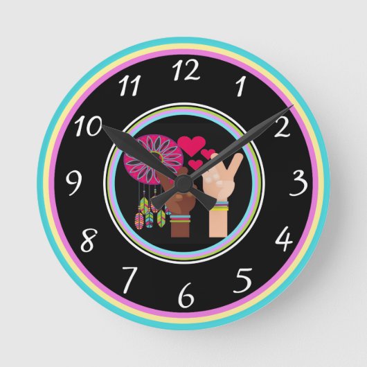 Horloge Ronde Peace Wall Clock (Recto)