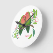 Horloge Ronde Peach Faced Inséparables (Angle)