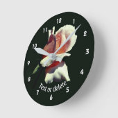 Horloge Ronde Peach Rosebud Flower Personalized (Angle)