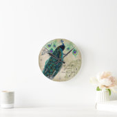 Horloge Ronde Peacock et Etching Personalized Wedding (Maison)