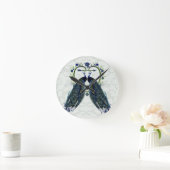 Horloge Ronde PEAFOWL peacock love heart personalized (Maison)