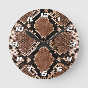Horloge Ronde Peau de Crotale Diamondback Occidental