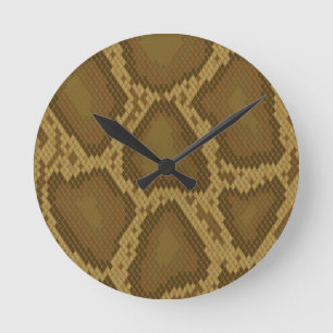 Horloge Ronde Peau de serpent, motif de reptile