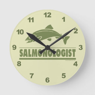 Horloge Ronde Pêche à la mouche Saumon