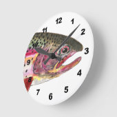 Horloge Ronde Pêche à la truite arc-en-ciel (Angle)