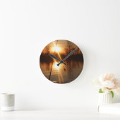 Horloge Ronde Pêche au coucher du soleil (Maison)