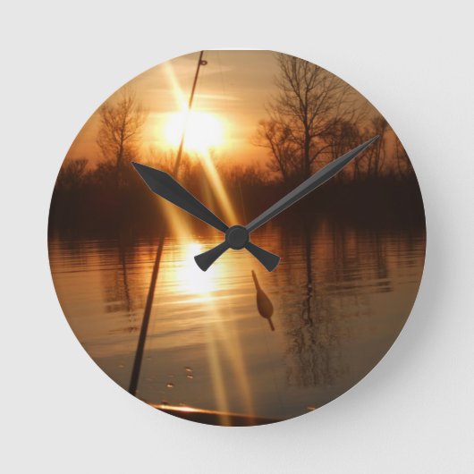 Horloge Ronde Pêche au coucher du soleil (Recto)