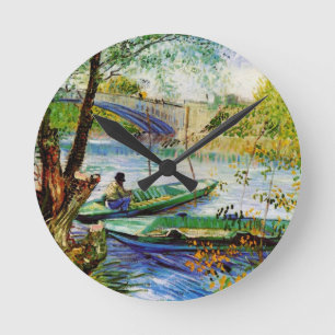 Horloge Ronde Pêche au printemps, Vincent van Gogh. Beau prix