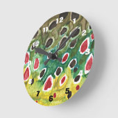 Horloge Ronde Pêche de Brown Trout (Angle)