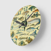 Horloge Ronde Pêche scientifique vintage (Angle)