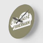 Horloge Ronde Pêcheur le plus Okayest dans le monde (Angle)