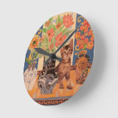 Horloge Ronde Peekaboo Kitten : Cute Kitty Clock (Angle)