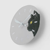 Horloge Ronde Peeking Black Cat Watercolor (Angle)