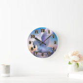 Horloge Ronde Pégase avec arc-en-ciel (Maison)