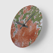 Horloge Ronde Peinture à écailles vertes Métal rouillé (Angle)