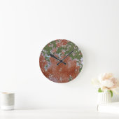 Horloge Ronde Peinture à écailles vertes Métal rouillé (Maison)