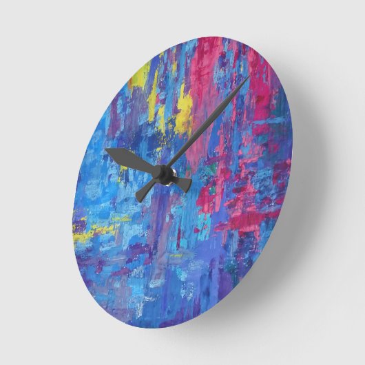 Horloge Ronde Peinture Abstraite (Angle)