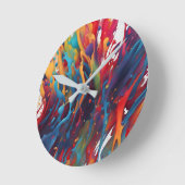 Horloge Ronde peinture Abstraite (Angle)