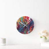 Horloge Ronde peinture Abstraite (Maison)