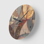 Horloge Ronde Peinture abstraite de feuille florale par le (Angle)